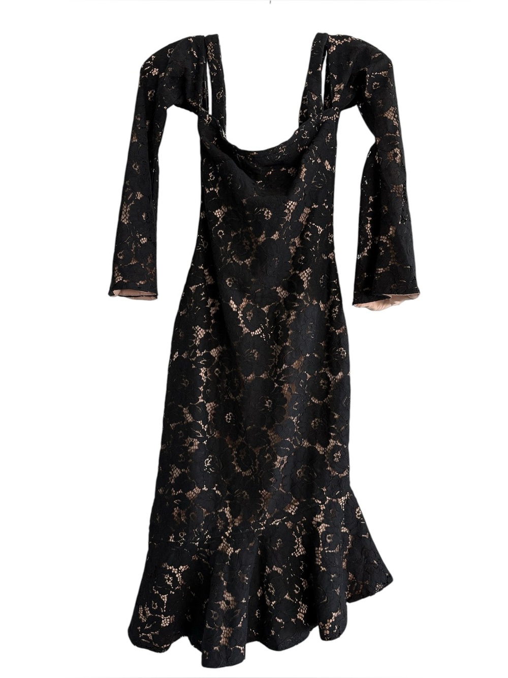 MINKPINK Marseille Lace Cold Shoulder Dress Black XS NWT Asymmetrical